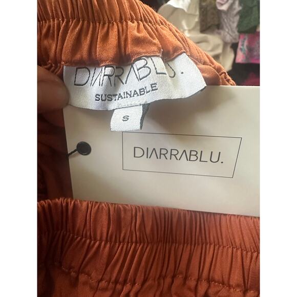 Diarrablu Kudi Dress Women's Small Rust Long Sleeve Off Shoulder Tiered Maxi NWT - Picture 10 of 11